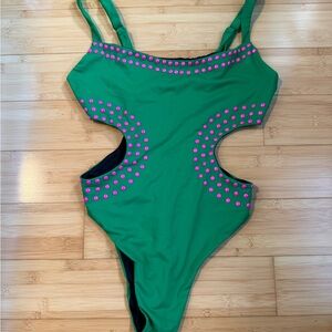 Cynthia Rowley Black and Green Swimsuit